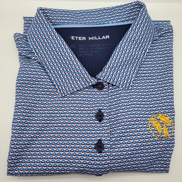 Peter Millar Women's Sleeveless Golf Polo top Collar Buttons Blue Size XL - Picture 12 of 12